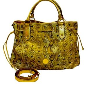 MCM Messenger Bag GOLD Snake Print